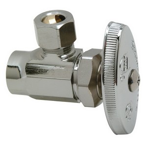 Brass Craft® R19 Brass Angle Stop, 1/2 inch x 3/8 inch OD, Sweat x Compression, Chrome Plated