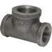 150# Black Malleable Iron Bull Tee, 1/2 inch x 1/2 inch x 3/4 inch, Threaded x Threaded x Threaded