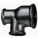 150# Black Malleable Iron Reducing Run Tee, 1 inch x 1/2 inch x 1 inch, Threaded x Threaded x Threaded