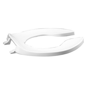 Centoco 1500 Solid Plastic Open Front Elongated Toilet Seat, 18-5/8 inch L x 15 inch W x 2-5/8 inch D, White