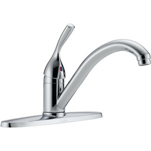 DELTA&reg; 100-DST Classic Kitchen Faucet, 1.8 gpm, 8 in Center, Chrome Plated, 1 Handles, Domestic
