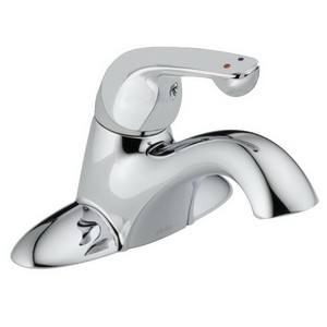 DELTA&reg; 501LF-HDF HDF&reg; Centerset Lavatory Faucet, 1.2 gpm, 1-11/16 in H Spout, 4 in Center, Chrome Plated, 1 Handles, Domestic, Commercial