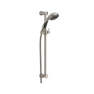 DELTA&reg; 57014-SS Lahara&reg; Premium Hand Shower, 3 Shower Head, 2.5 gpm, 70 in L Hose, 1/2-14 Male NPSM Connection, Stainless Steel, Slide Bar: Yes, Import