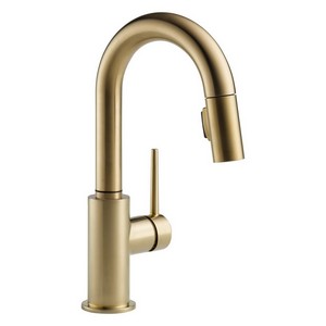 DELTA&reg; 9959-CZ-DST Trinsic&reg; Pull-Down Bar/Prep Faucet, 1.8 gpm, 8 in Center, Brilliance&reg; Champagne Bronze, 1 Handles, Domestic
