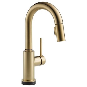 DELTA&reg; 9959T-CZ-DST Touch2O&reg; Trinsic&reg; Pull-Down Bar/Prep Faucet, 1.8 gpm, 8 in Center, Brilliance&reg; Champagne Bronze, 1 Handles, Domestic