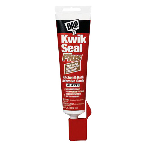 DAP KWIK SEAL PLUS Premium Kitchen and Bath Adhesive Sealant, 5.5 oz, Biscuit