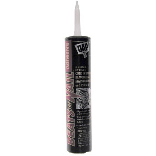 DAP&reg; BEATS THE NAIL&reg; All-Purpose Construction Adhesive, 10.3 oz, Gray