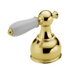 DELTA&reg; H612PB Lever Handle, For Use With Roman Tub Faucet, Porcelain, Polished Brass, Domestic