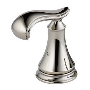 DELTA&reg; H698PN Cassidy&trade; French Curve Handle, For Use With Model T11897-LHP Diverter Trim and Roman Tub Faucet, Brass, Polished Nickel, Import