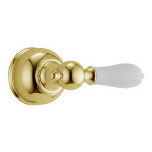 DELTA&reg; H712PB Lever Handle, For Use With Series 13/14 Tub and Shower Faucet, Porcelain, Polished Brass, Domestic