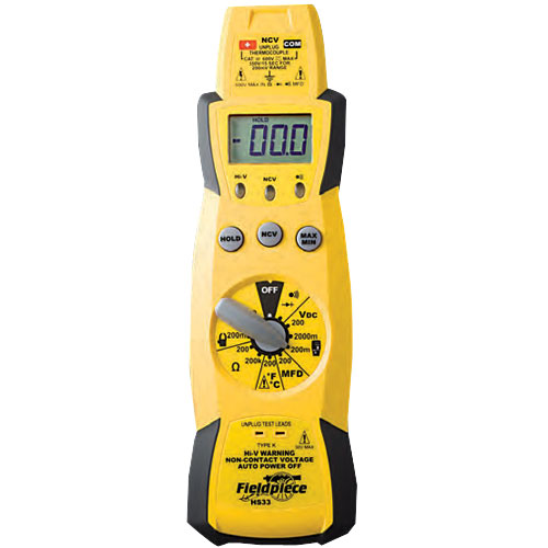 Fieldpiece HS33 Manual Ranging Digital Multimeter, Yellow