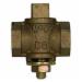 A.Y. McDonald 10596 1 Bronze Flat Tee Head Gas Plug Valve With Check, 1 inch, FNPT, 2 psig