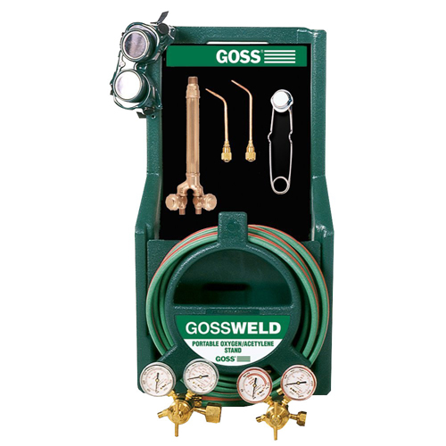 Goss&reg; KA-125-M12P Oxy Gas Welding Torch Kit with MC Acet Regulator and Plastic Stand