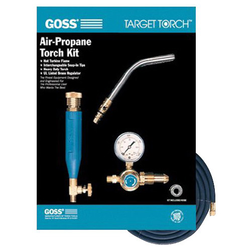 Goss&reg; KLP2 Target Torch&trade; Air Propane LP Regulator Soldering-Heating Kit with GT-3 and GT-5 Tips