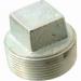 150# Galvanized Malleable Iron Square Head Threaded Solid Plug, 1-1/2 inch
