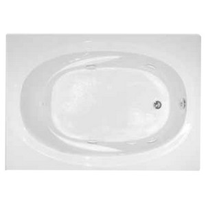 Aquarius Contractor Advantage Series 5 Jet Universal Whirlpool Tub with Skirt and Left Hand Drain, 60 inch x 42 inch x 18-1/4 inch, White