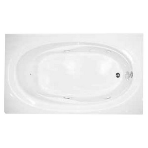 Aquarius Contractor Advantage Series 7 Jet Universal Whirlpool Tub, 72 inch x 42 inch x 20-1/2 inch, Biscuit