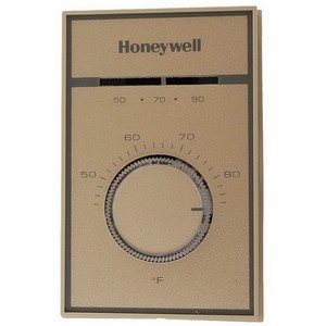 Honeywell Non-Programmable Line Voltage 1 Heat/1 Cool Thermostat, Champagne Gold Face-Plate With Beige Cover