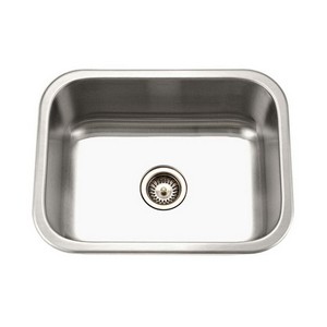 Houzer® Medallion Classic Single Bowl 18 Guage Stainless Steel Undermount Kitchen Sink, 23-3/16 inch x 17-15/16 inch, 9 inch Deep