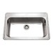 Houzer® Premiere Gourmet Stainless Steel Single Bowl Top Mount 1-Hole Kitchen Sink, 33 inch x 22 inch, Lustrous Satin with Highlighted Rim
