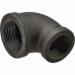 90 Deg Imported Black Malleable Iron Elbow, 1-1/4 inch x 1 inch, Threaded x Threaded
