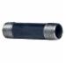 Imported Black Malleable Iron Nipple, 2 inch x Close, Threaded x Threaded