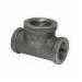 150# Imported Black Malleable Iron Reducing Run/Outlet Tee, 1 inch x 1/2 inch x 1/2 inch, Threaded x Threaded x Threaded