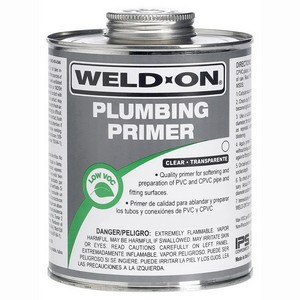 Weld-On® 14031 Low VOC PVC/CPVC Pipe Primer with Applicator Cap, 1 pt Can, Clear; 12/Case