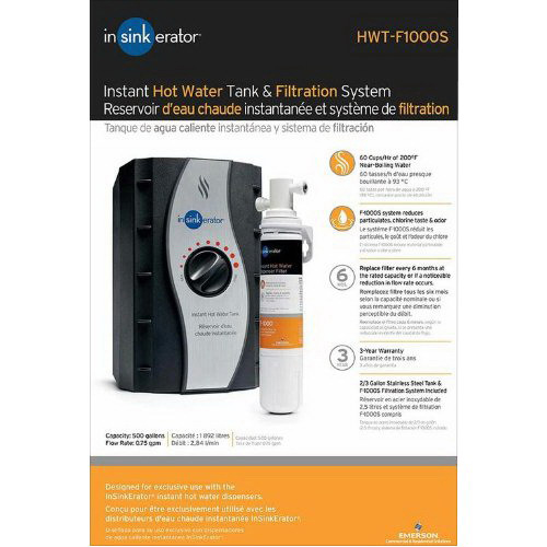 In-Sink-Erator&reg; Stainless Steel Hot Water Tank and Filtration System