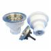 JB Products JBX110 Metal Trim And Plastic Base Two-Piece Kitchen Strainer, 4-1/2 inch O.D., Brushed Stainless Steel