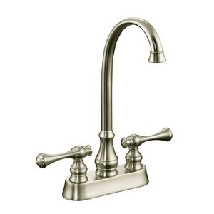 Kohler K-16112-4A-BN Revival® 2-Handle Gooseneck Bar Faucet, 2.2 gpm, Vibrant Brushed Nickel