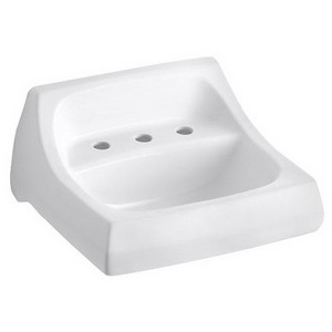 Kohler Kingston™ K-2006-0 3-Hole Vitreous China Wall Mount Lavatory Sink, 21-1/4 inch x 18-1/8 inch, White
