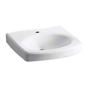 Kohler Pinoir® Vitreous China Oval Bathroom Sink Basin, 22 inch L x 18 inch W, White