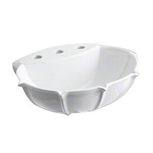 Kohler Anatole® 8 inch Center Faucet Vitreous China Oval Pedestal Sink Basin, 21-3/4 inch L x 18-1/4 inch W, White