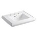 Kohler K-2239-8 Memoirs® Classic 8 inch Center Faucet Fireclay Rectangle Pedestal Sink Basin, 24 inch L x 19-3/4 inch W, White