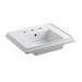 Kohler K-2757-8 Tresham® 8 inch Center Faucet Fireclay Rectangle Pedestal Sink Basin, 24 inch L x 19-1/2 inch W, White