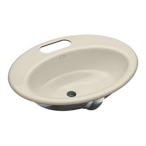 Kohler Thoreau® K-2907-4U 1-Basin Cast Iron Undermount Lavatory Sink, 24 inch x 18 inch, Biscuit