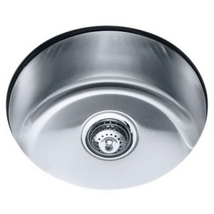 Kohler Undertone® K-3341-NA 1-Basin Stainless Steel Undermount Kitchen Sink, 18-3/8 inch x 18-3/8 inch, 19 ga