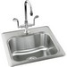 Kohler Staccato&trade; K-3363-3-NA 18 Guage Stainless Steel 3-Hole Single-Bowl Top Mount Bar Sink, 20 inch x 20 inch