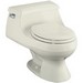 Kohler Rialto&reg; K-3386 Rim Jet Flush System Left Trip Lever Vitreous China One-Piece Round-Front Toilet With Seat, 1.6 gpf, Biscuit