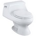 Kohler Rialto&reg; K-3386 Rim Jet Flush System Left Trip Lever Vitreous China One-Piece Round-Front Toilet With Seat, 1.6 gpf, White