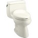 Kohler Gabrielle&trade; K-3615 AquaPiston&reg; Flush System Left Trip Lever Vitreous China One-Piece Toilet With Seat, 1.28 gpf, Biscuit