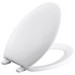 Kohler K-4659 Bancroft® Q2™ Advantage™ Solid Polypropylene Closed-Front Elongated Toilet Seat, 17-13/16 inch L x 14-3/16 inch W x 1 inch D, White