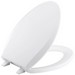 Kohler K-4688 Cachet® Q2™ Advantage™ Solid Polypropylene Closed-Front Elongated Toilet Seat, 17-13/16 inch L x 14-3/16 inch W x 1 inch D, White