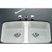 Kohler Brookfield&trade; K-5846 Under-Mount Enameled Cast Iron Equal Bowl Kitchen Sink, 33 inch x 22 inch, White