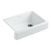 Kohler Whitehaven&reg; K-6486 Enameled Cast Iron Self-Trimming Kitchen Sink, 30 inch x 21-9/16 inch, White