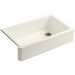 Kohler Whitehaven&reg; K-6489 Enameled Cast Iron Self-Trimming Kitchen Sink, 36 inch x 21-9/16 inch, Biscuit