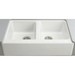 Kohler Hawthorne&trade; K-6534-4U-96 Cast Iron 4-Hole Double-Equal Apron-Front Kitchen Sink, 33 inch x 22-1/8 inch, Biscuit