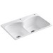 Kohler Langlade® K-6626-2-0 2-Basin Cast Iron Drop-in Kitchen Sink, 33 inch x 22 inch, White