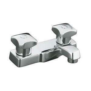 Kohler Triton® K-7404-2A-CP 2 Standard Handle Centerset Lavatory Faucet Less Drain & Lift Rod, 2 gpm, Polished Chrome